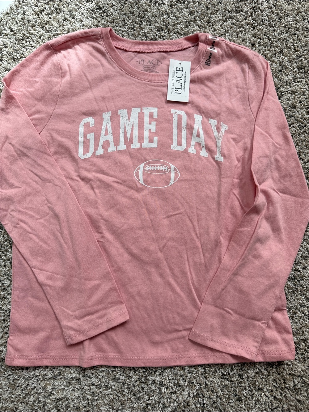 NWT Children's Place Game Day Football girls long sleeve tee size medium